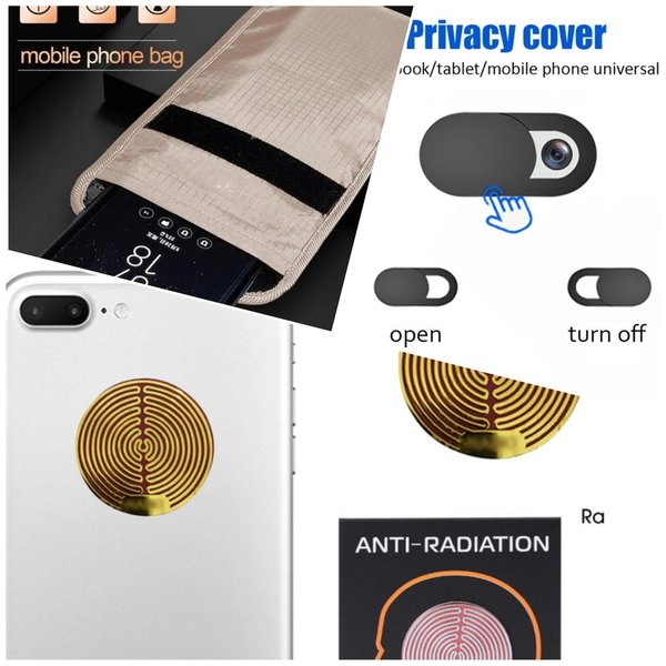 Offer! Anti-radiation sticker + Faraday phone case + Phone camera shielder